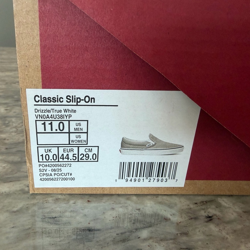 Vans Gray Classic Slip-On Shoes - Picture 5 of 6